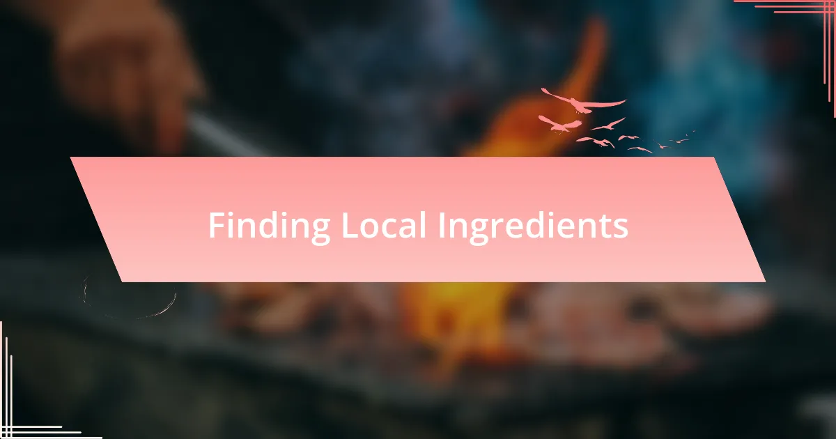 Finding Local Ingredients