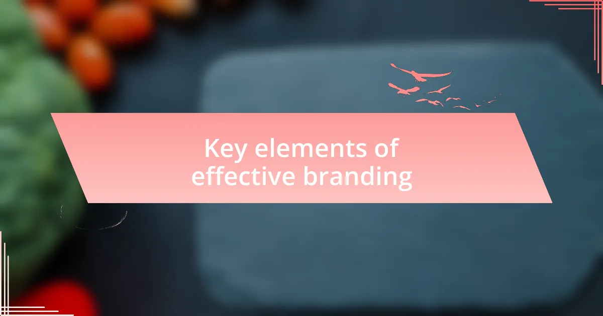Key elements of effective branding