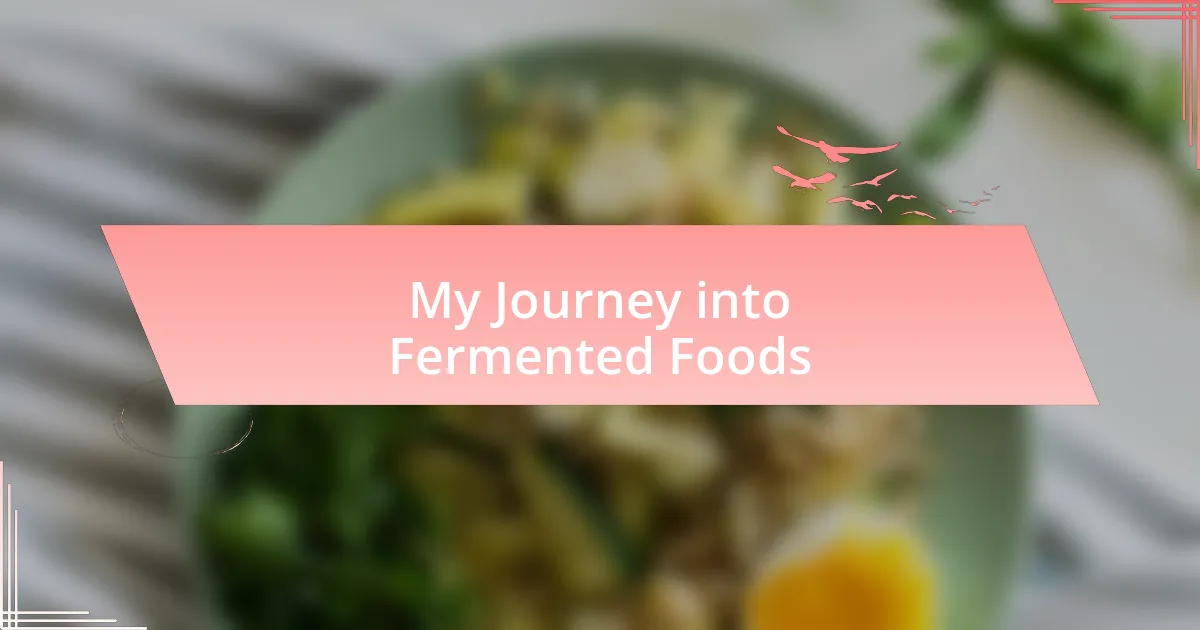 My Journey into Fermented Foods