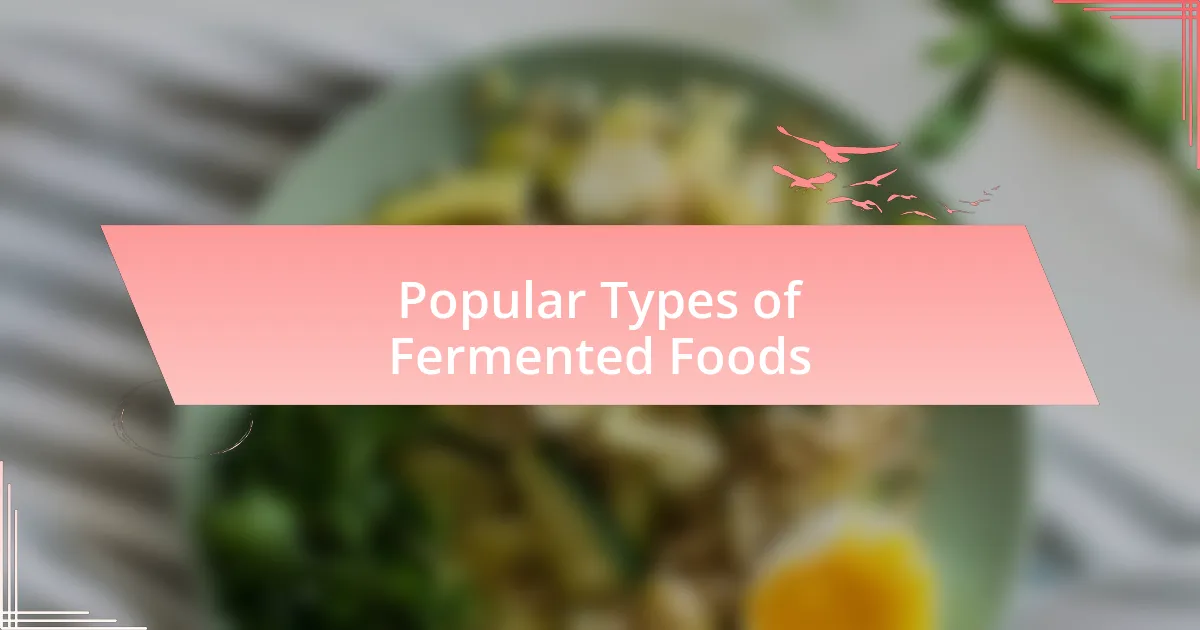 Popular Types of Fermented Foods