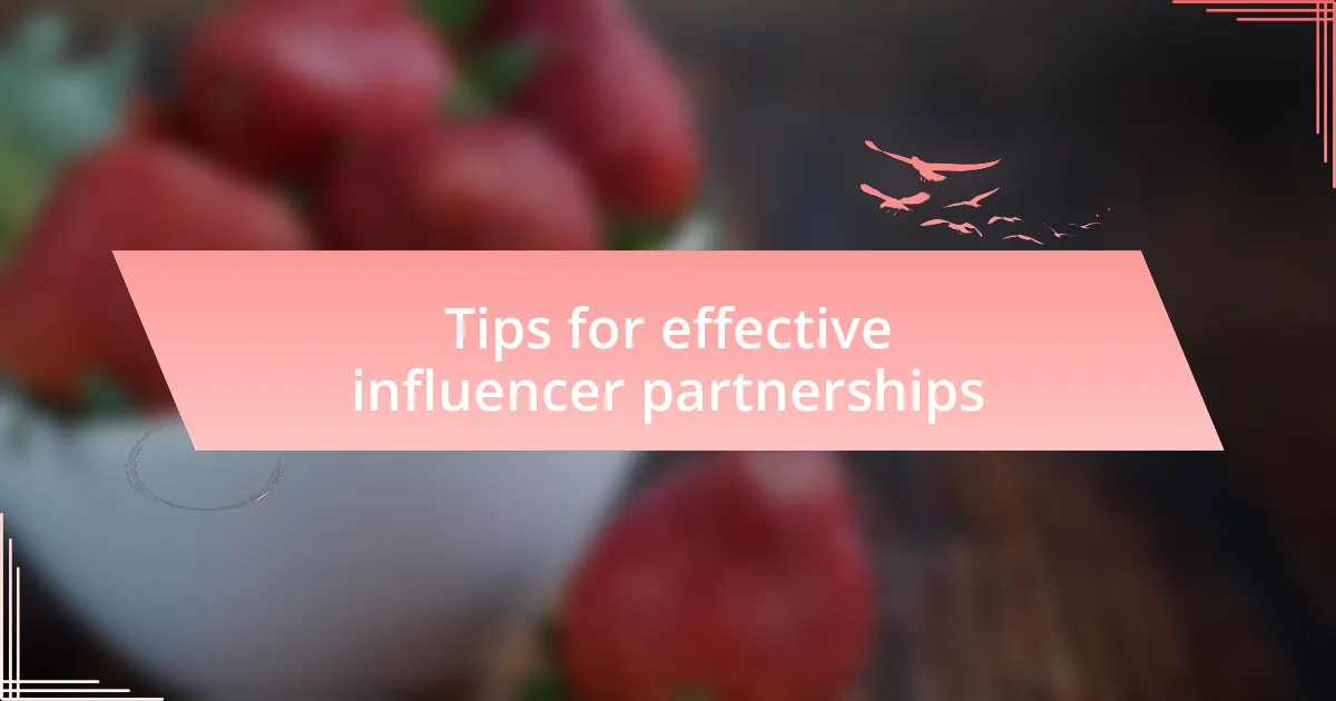 Tips for effective influencer partnerships